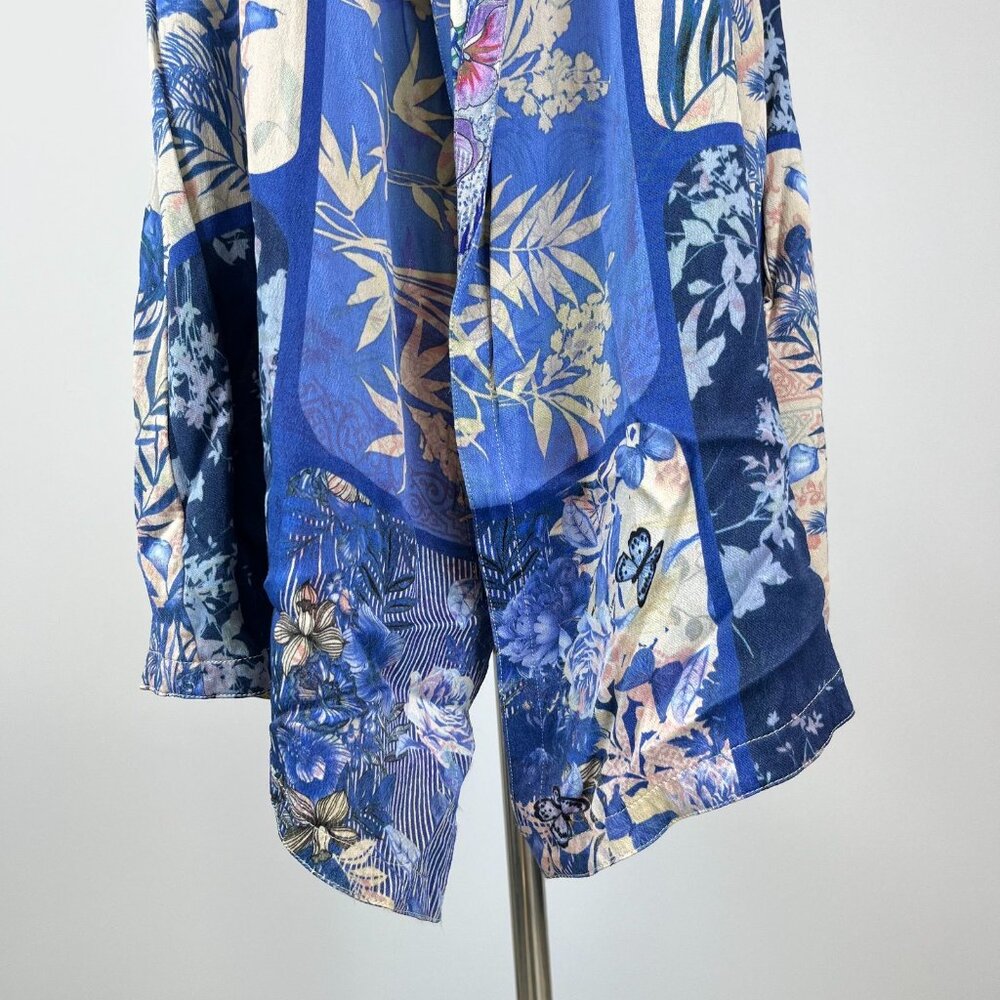 NWOT Johnny Was Anya Vest Floral Blue Open Front Hobo Chic Kimono Size S - Picture 4 of 14
